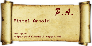 Pittel Arnold névjegykártya